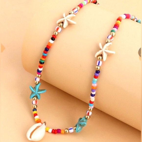 Seashell beaded chain choker starfish chain choker Necklace - Picture 5 of 5